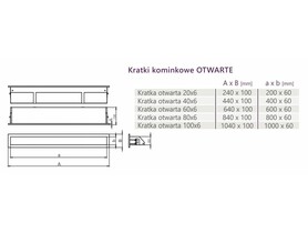 Kratka kominkowa otwarta 40x6cm biała