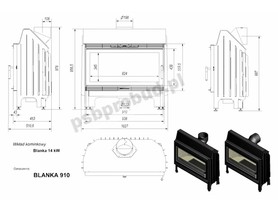 Wkład kominkowy Blanka 910 14 kW + glass