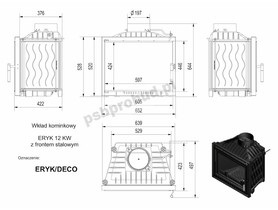 Wkład kominkowy ERYK DECO 12 + dolot