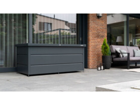 Hormann Juno duża metalowa skrzynia ogrodowa balkonowa tarasowa zamykana schowek antracyt RAL 7016