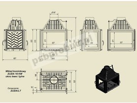 Wkład kominkowy ZUZIA 16 lewy tył + dolot