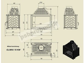 Wkład kominkowy OLIWIA 18 + dolot + glass