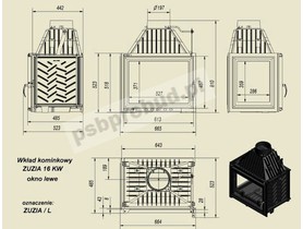 Wkład kominkowy ZUZIA 16 lewy